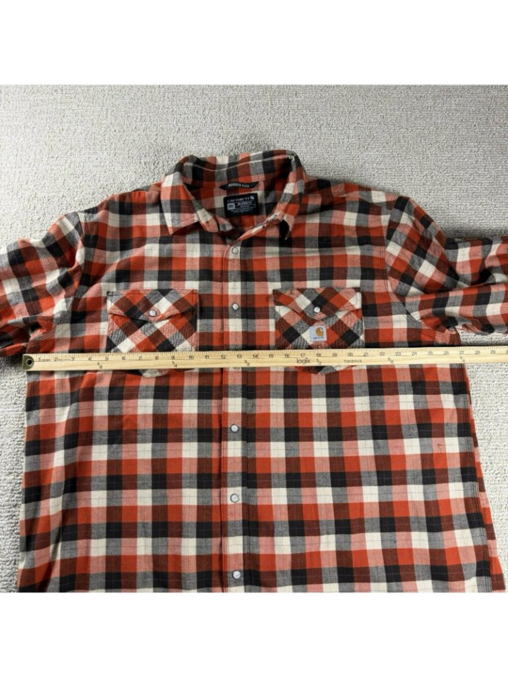 Carhartt Rugged Flex Plaid Long Sleeve Pearl Snap Shirt Multicolor Men’s XXL - Picture 5 of 8